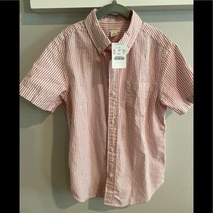 Crewcuts Boys size 10 casual shirt red seersucker